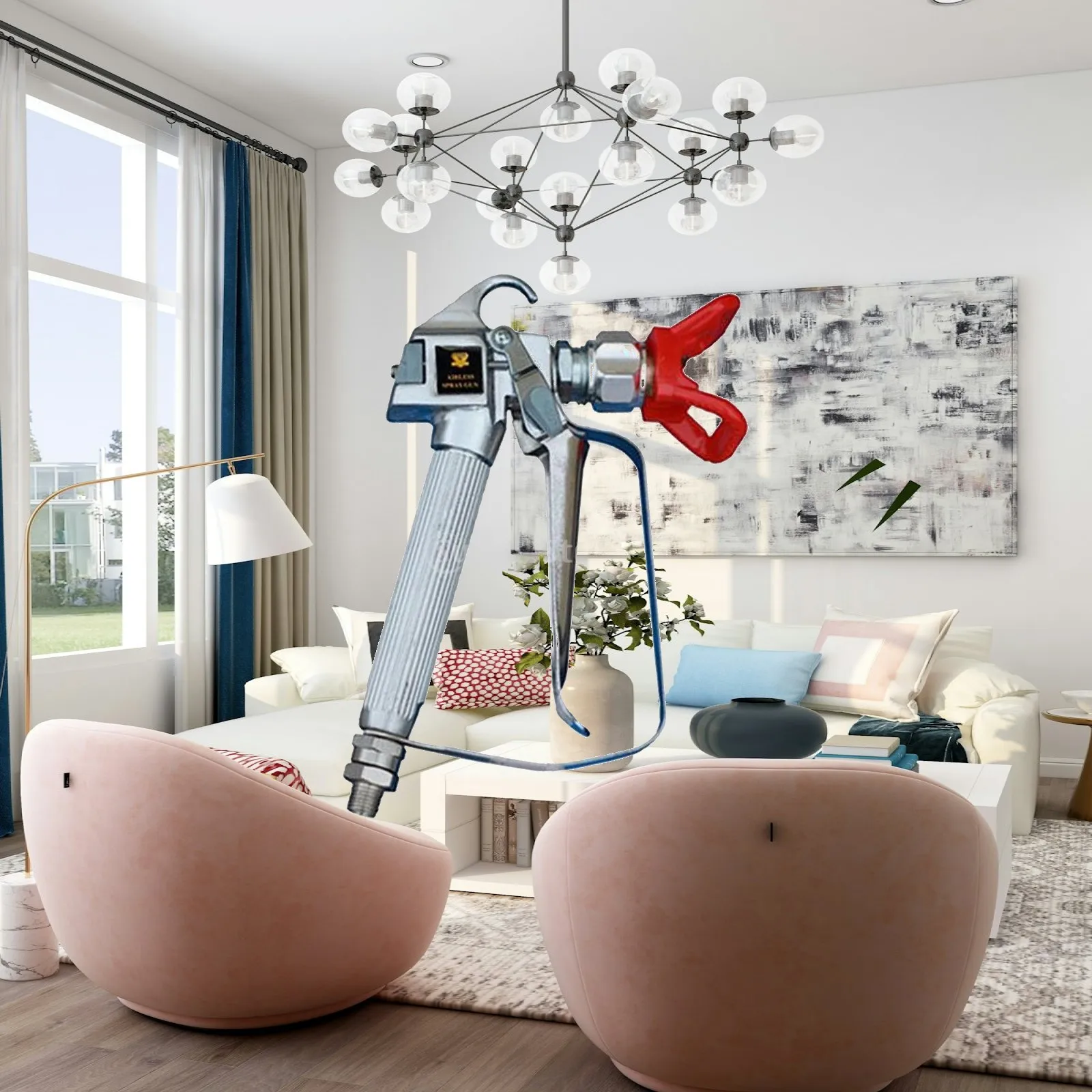 Durable Stainless Steel Airless Spraying Machine High Pressure Paint Sprayer Tool for Small Area Decoration