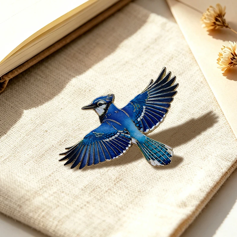 Cartoon Nature Animal Pins 4-style Enamel Cute Lion Blue Jay Bird Ladybug Brooch Pin On Bags Clothes Lapel Badge Gifts