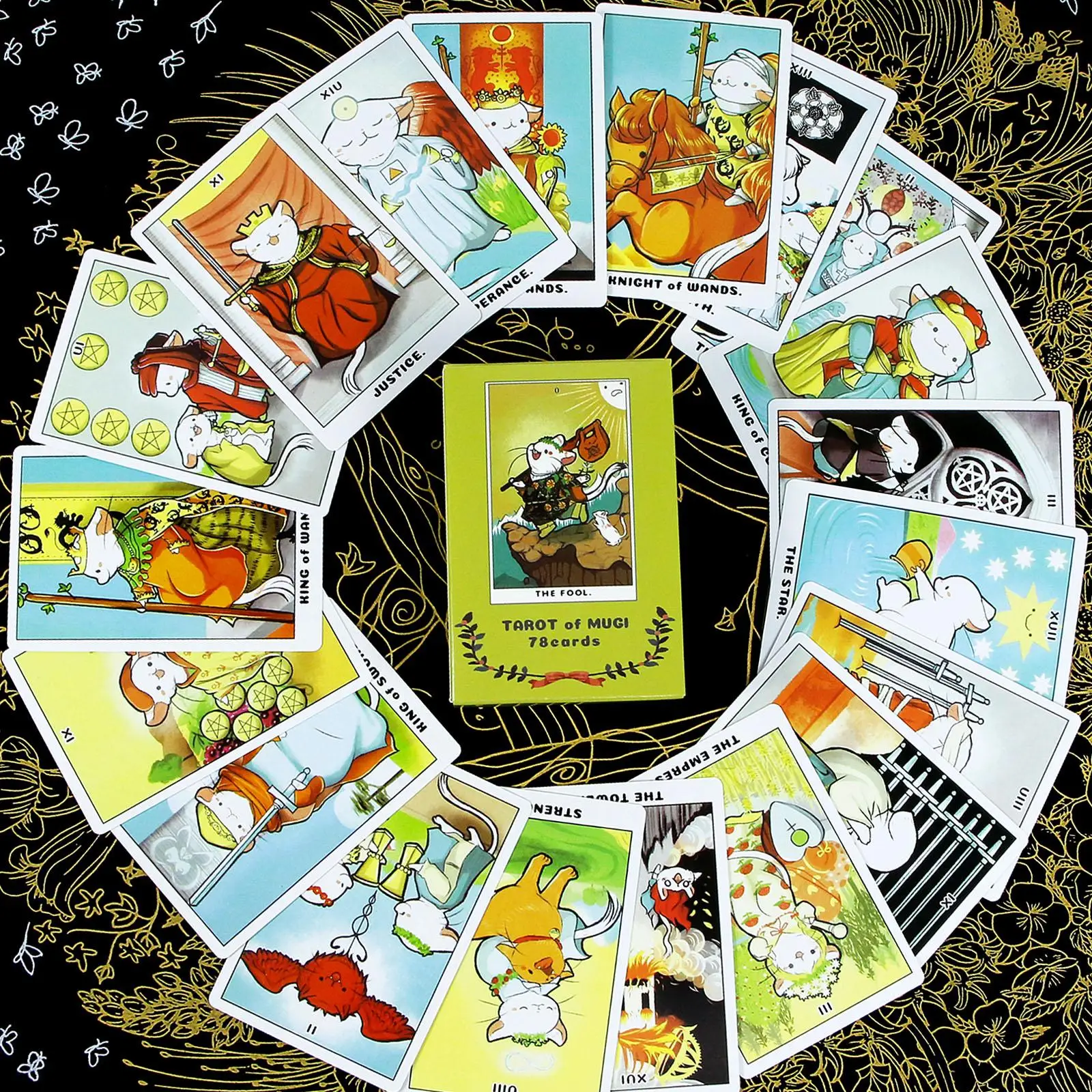 Tarot Van Mugi, 78 Schattige Tarotkaarten, Dierentarotdek Voor Beginners 11*6.5Cm