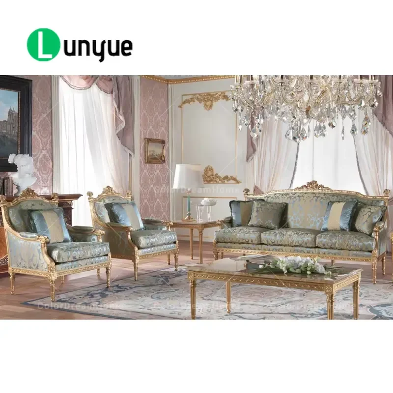 Luxury Retro French Classic Solid Wood Sofa Elegant Living Room Furniture High End Home Decoration Comfortable Durable Design