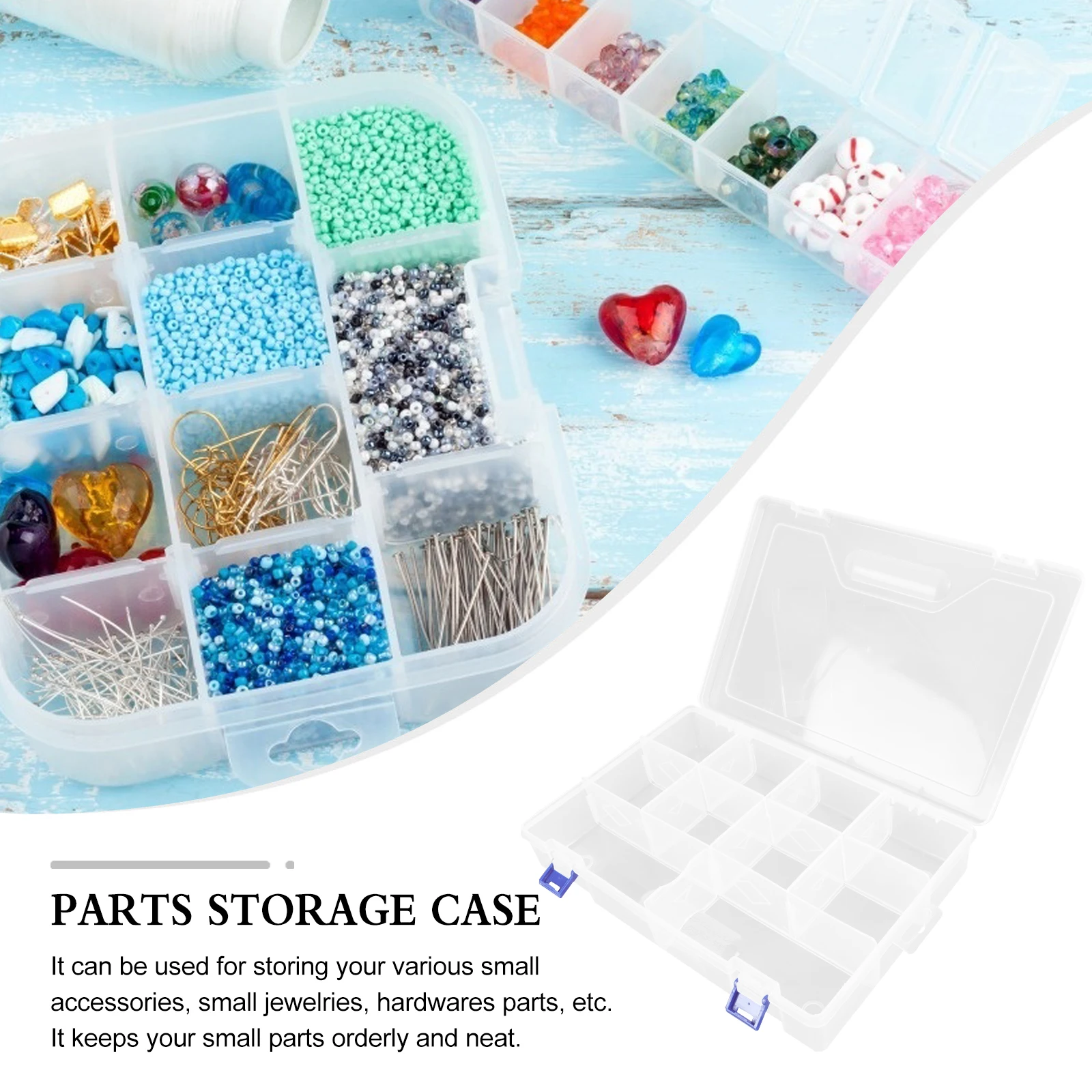 

Tool Box Storage Containers Clear Transparent Bin Lid Organizer Electronic Parts PVC Durable Wear Resistant Compartment Storage