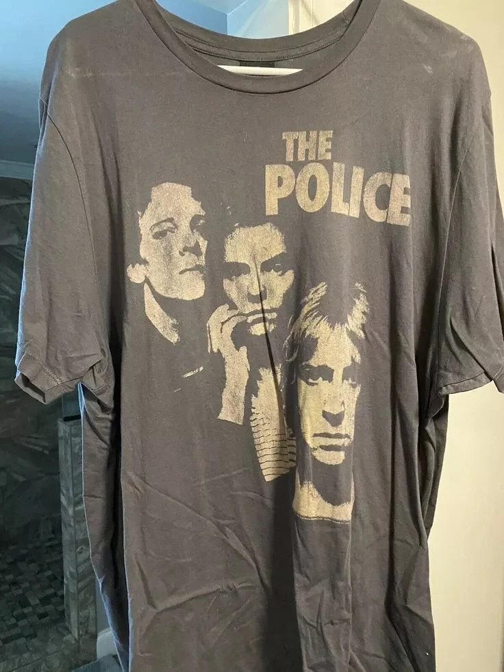 

Винтажная мужская футболка унисекс The Police Band 90-х годов, американская модная уличная винтажная футболка с коротким рукавом, женский топ-рокер в стиле хип-хоп