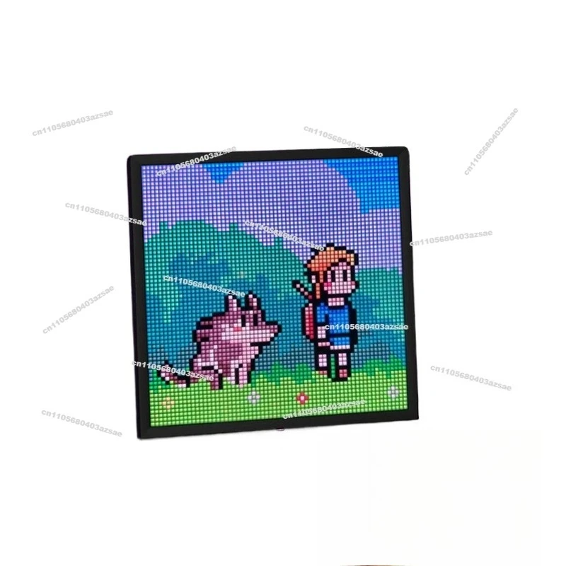 Bluetooth Pixel Screen, Gaming Table, LED Screen, Gaming Room, Decoration Computer, Desktop Ornament Clock