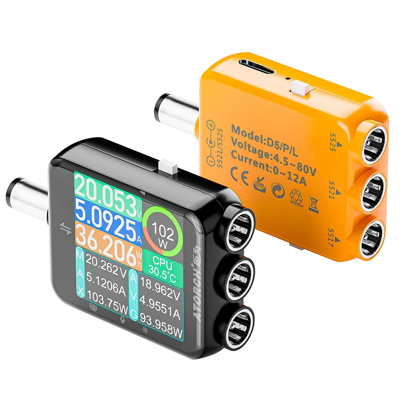 ATORCH D5P Touchscreen DC5.5 Tester DC 4.5-80V 12A Digital Voltmeter Amperemeter Wattmeter Batteriekapazität Leistungsanalysator Monitor – Detail 35