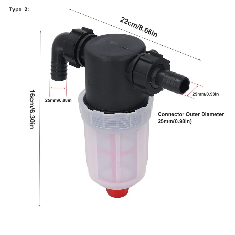 50 Mesh Filter Element Sprayer Inlet Water Filter Red 19mm Connector Garden Hose Inlet Filter 25mm Connector Barbed Connector