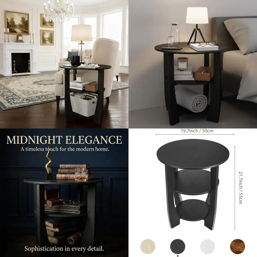 

Компактный 3-ярусный приставной столик с местом для хранения, идеально подходит для дивана, кресла-реклайнера и небольших помещений