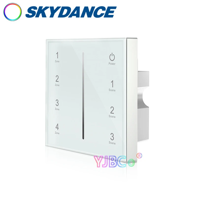 Imagem -04 - Skydance-single Color Led Strip Controller Painel de Toque de Vidro Monocromático Dimmer Interruptor Remoto rf Canais 010v 110v220v ac