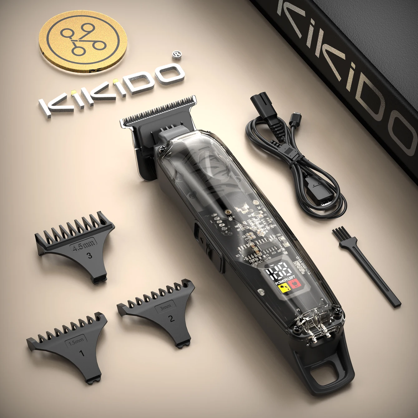 KIKIDO-cortadora de pelo profesional para hombre, afeitadora recargable, Máquina para cortar cabello, accesorios de peluquero, máquina de corte