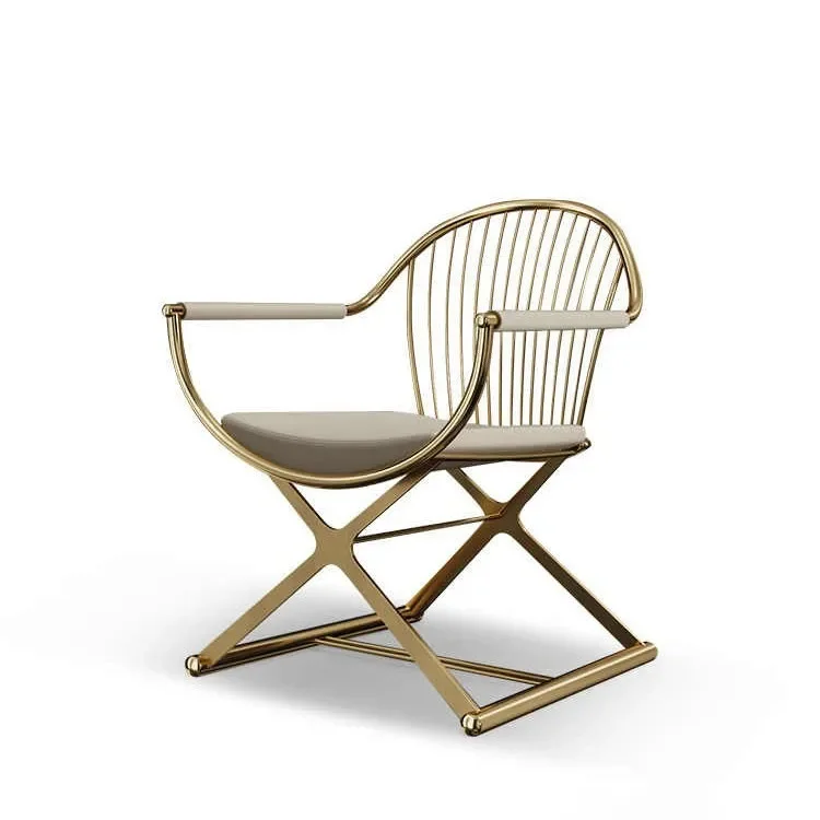 Cadeira traseira confortável de aço inoxidável, combinação de mesa de chá e cadeira de design sofisticado