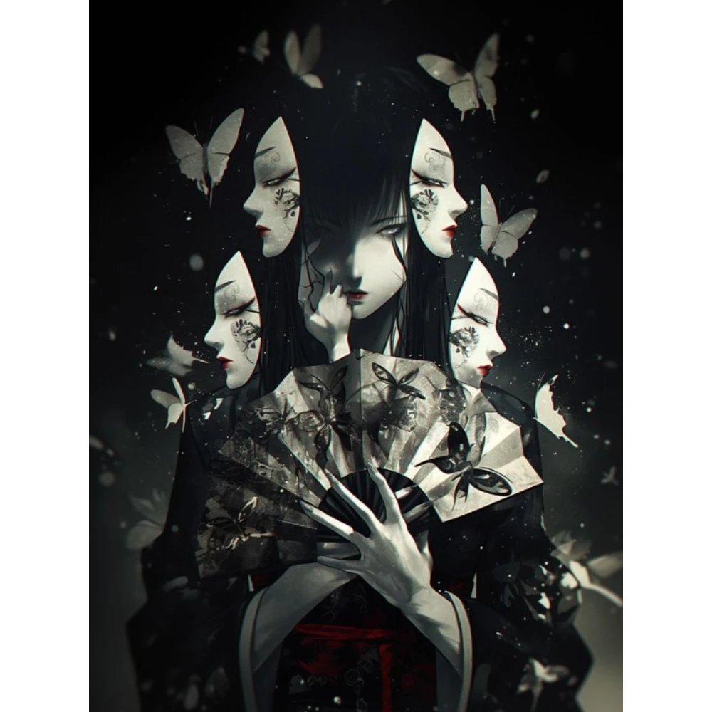 

Ghost-Face Girl Anime 500/1000/1200/2000 PCS Jigsaw Puzzles Family Activity Relaxing Games for Living Room Home Decor Gift