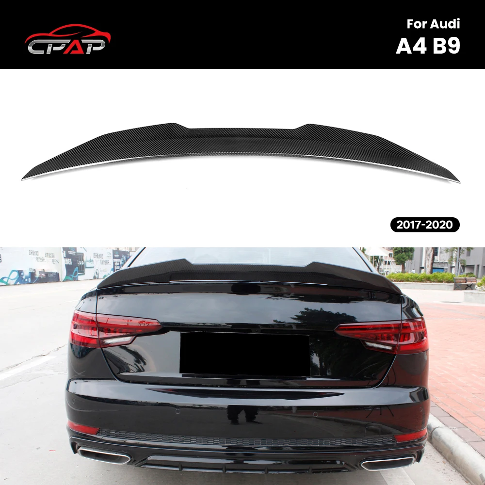Prawdziwy spojler dachowy z włókna węglowego do Audi A4 B9 Sedan 2017-2020, styl PSM