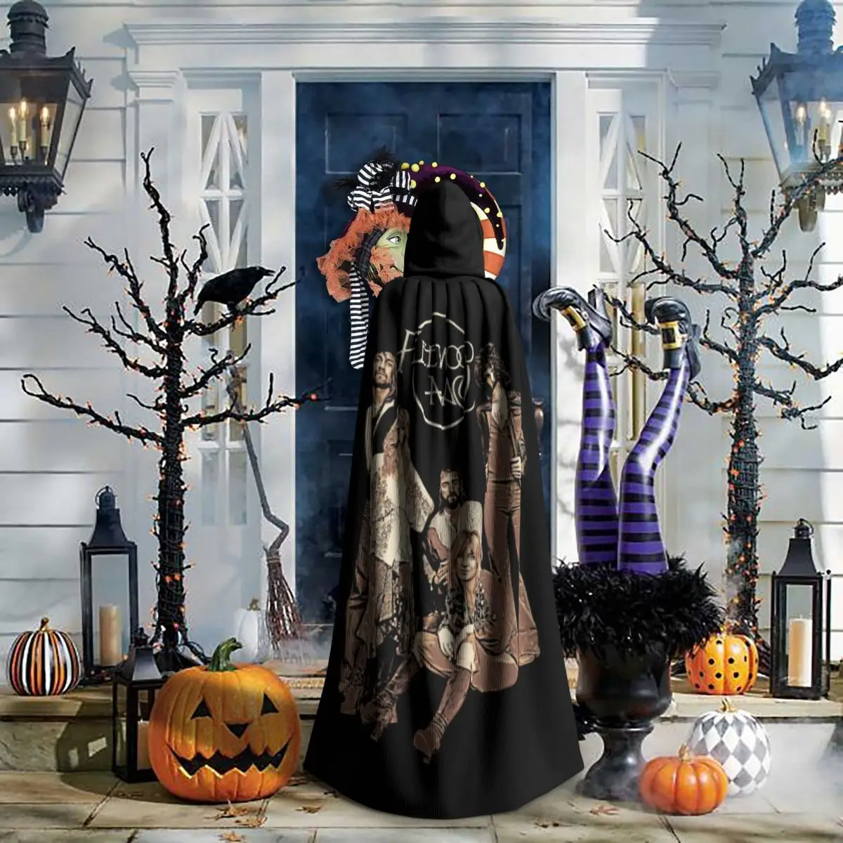 خمر فليتوود ماك طويل مقنعين عباءة الساحرة القرون الوسطى زي تأثيري كيب هالوين مصاص دماء الكبار للجنسين #5