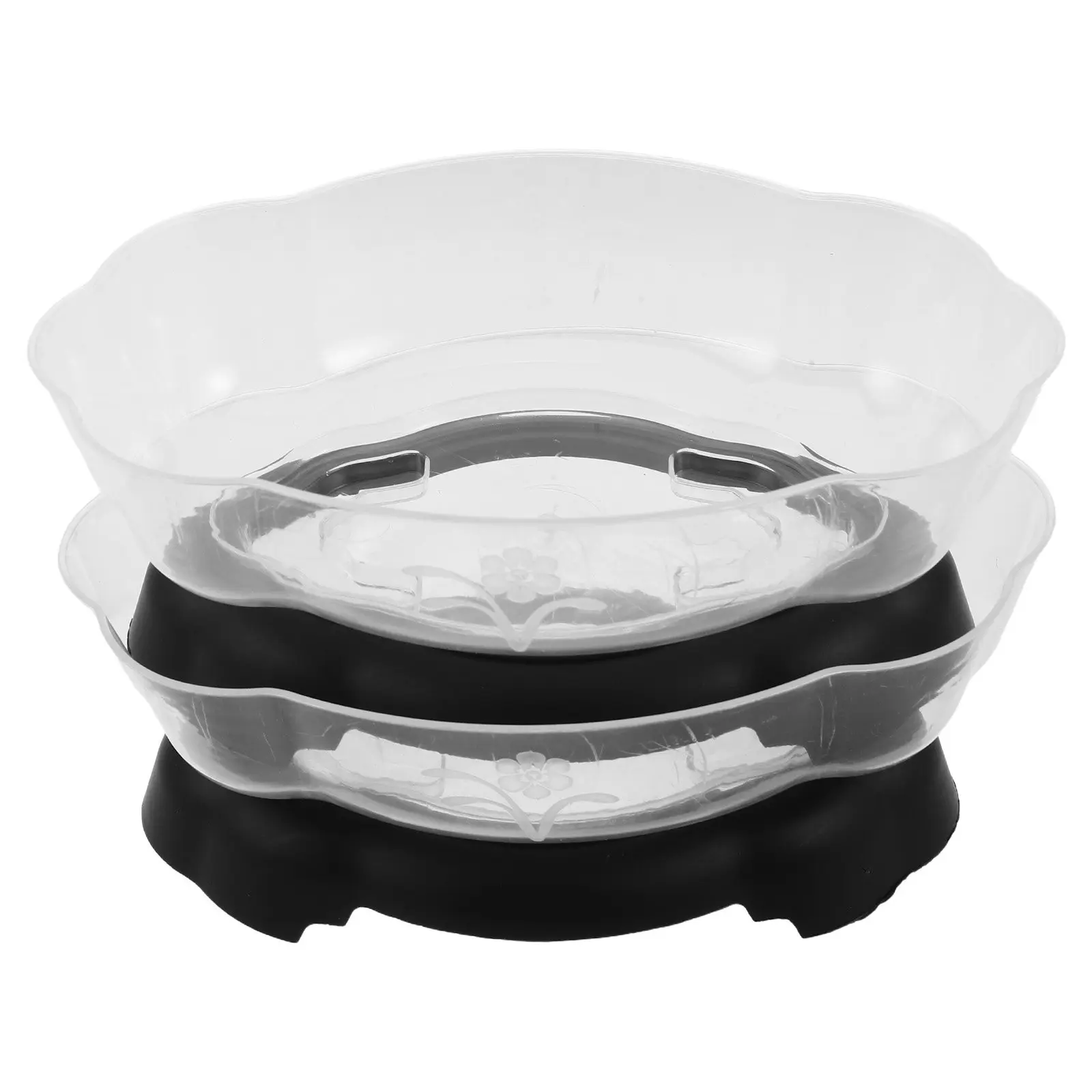 2Pcs Transparent Water Lily Planter Bowls Indoor Hydroponic Flower Pots Modern Plastic Lotus Plant Bowls for Garden Living Room