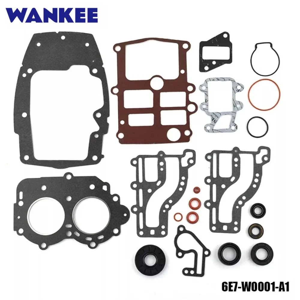 6E7-W0001 Gasket Kit For Yamaha Parsun Hidea 15HP 2-stroke Outboard Engine 6E7-W0001-A1