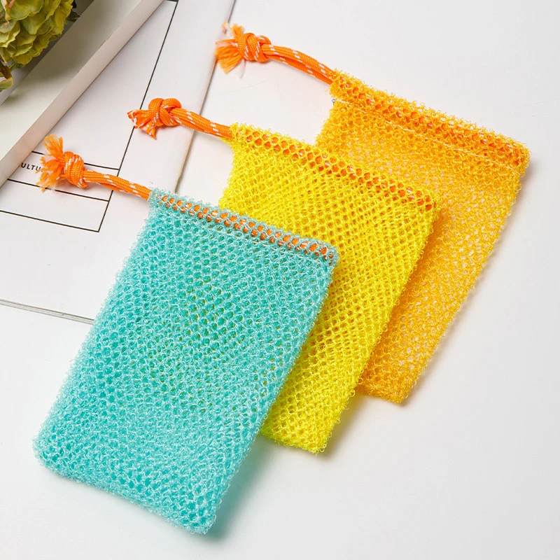 Sacos Exfoliating de nylon da malha do sabão, saco do protetor, malote, protetor, barra, abundante, bolha, espuma, malha, chuveiro, sabões, suporte, grosso