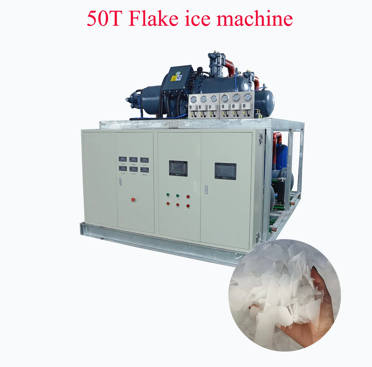 COLDPRO - Evaporador de Máquina de Hielo en Escamas Industrial de Alta Calidad Directo de Fábrica, 50T, 24 Horas, Motor Emerson Bristol, PLC