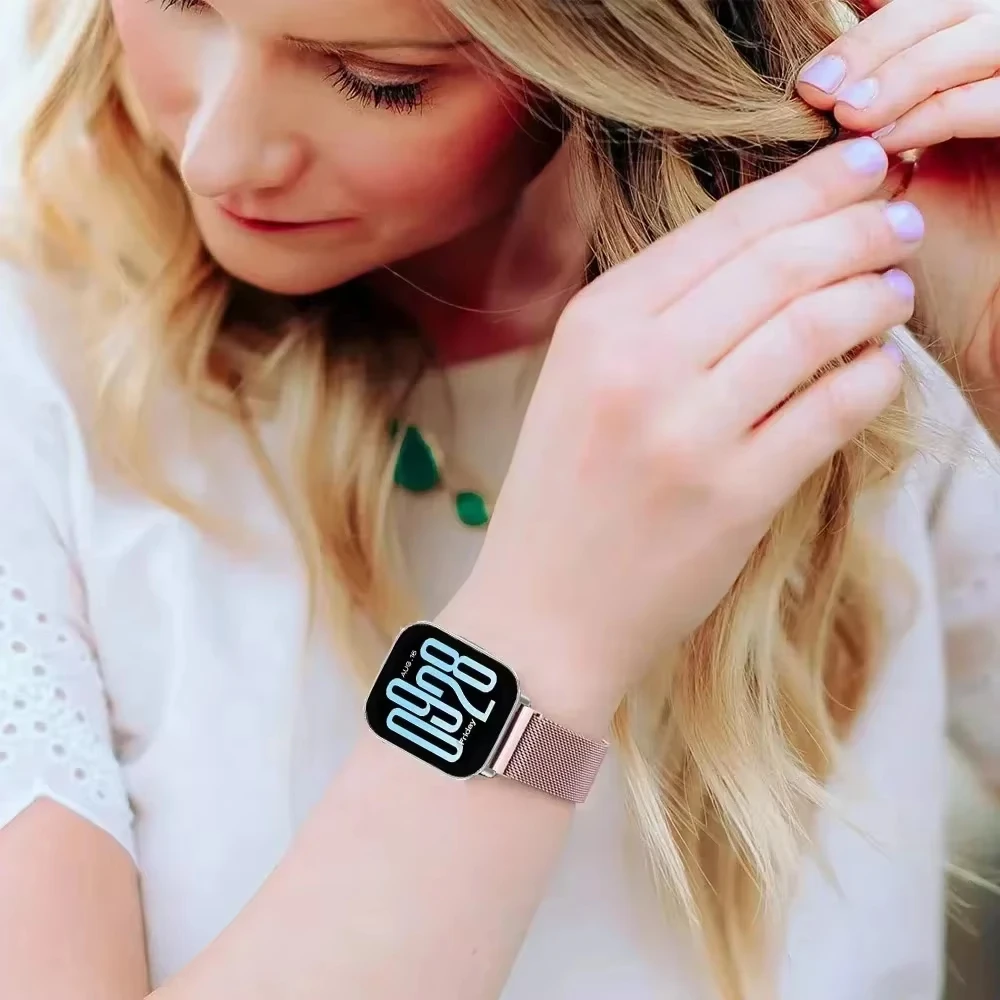 Metallarmband für Redmi Watch 5 Active/5 Lite, Zubehör, Milanese-Schlaufenarmband, Armband für Xiaomi Redmi Watch 5 Lite, 22-mm-Uhrenarmband. – Detail 6