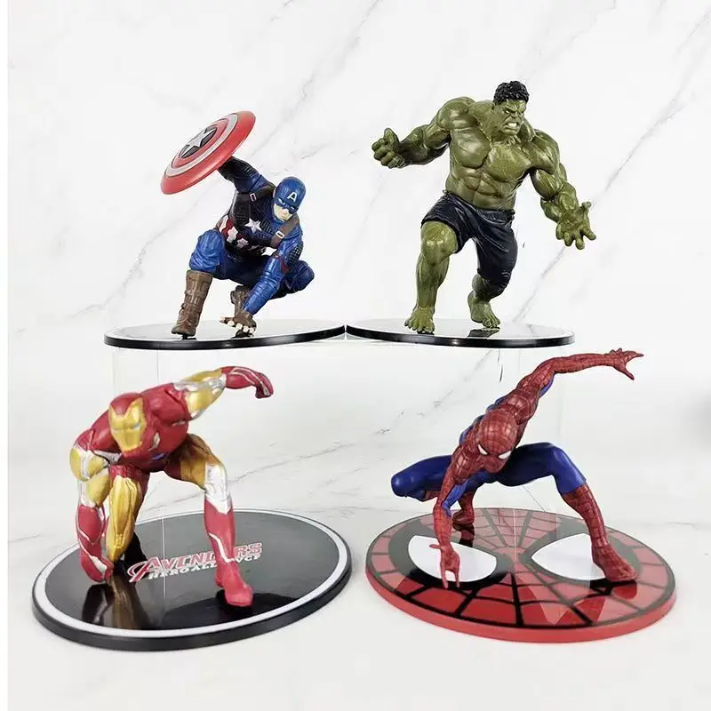 

Avengers Marvel Ornament Iron Man Spider Man Captain America Hulk Shaped Figurine Set Desktop Model Four Pack Boy Birthday Gift