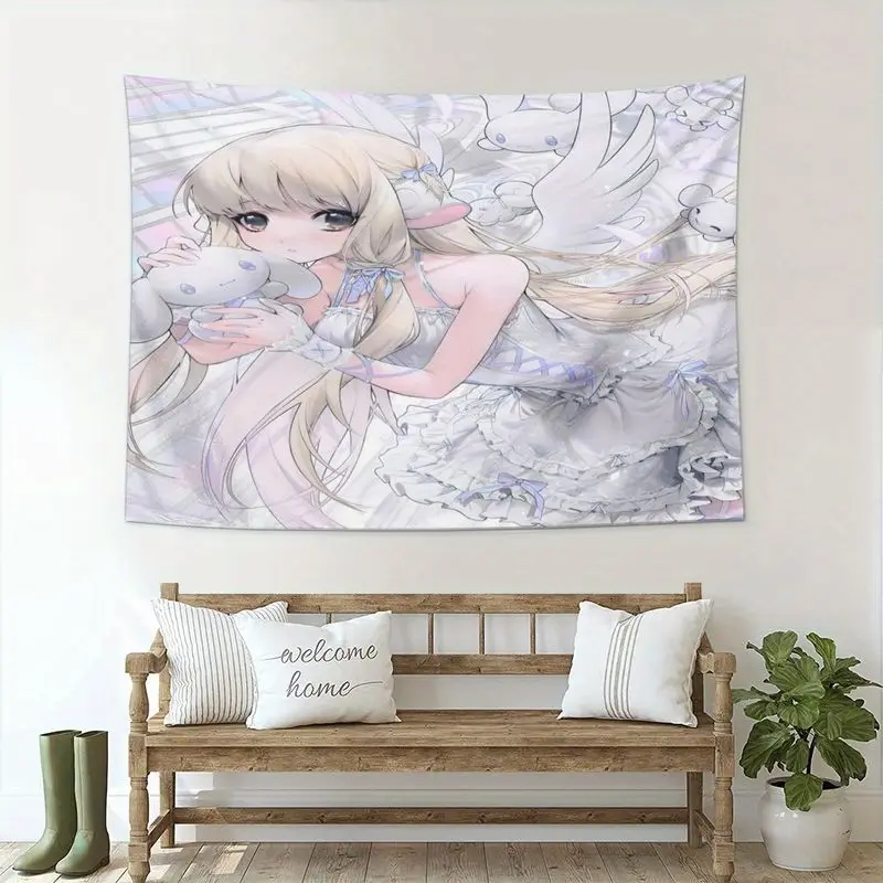 VIKAMA Light White Angel Girl Jade Guigou anime Animation Tapestry Hanging Cloth Chaoku Wall Decoration Room Decoration