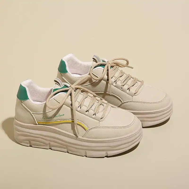 Round Toe Demi-season Yellow Basketball Walking Purple Sneakers Woman Spring Shoes Size 34 Sports Ternis Snekaers