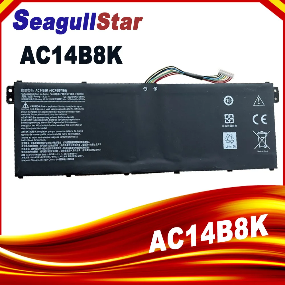AC14B8K Battery for Acer Aspire 5 A515-51 V3-372T R5-571T R7-371 ES1-511 Nitro 5 AN515-51 Spin SP111-31 CB3-531 CB5-571 SF314