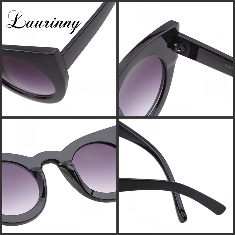 New Trend Round Sunglasses Women Fashion Brand Designer Cat Eye Vintage Large Frame Sunglasses For Women Anti-reflective UV400