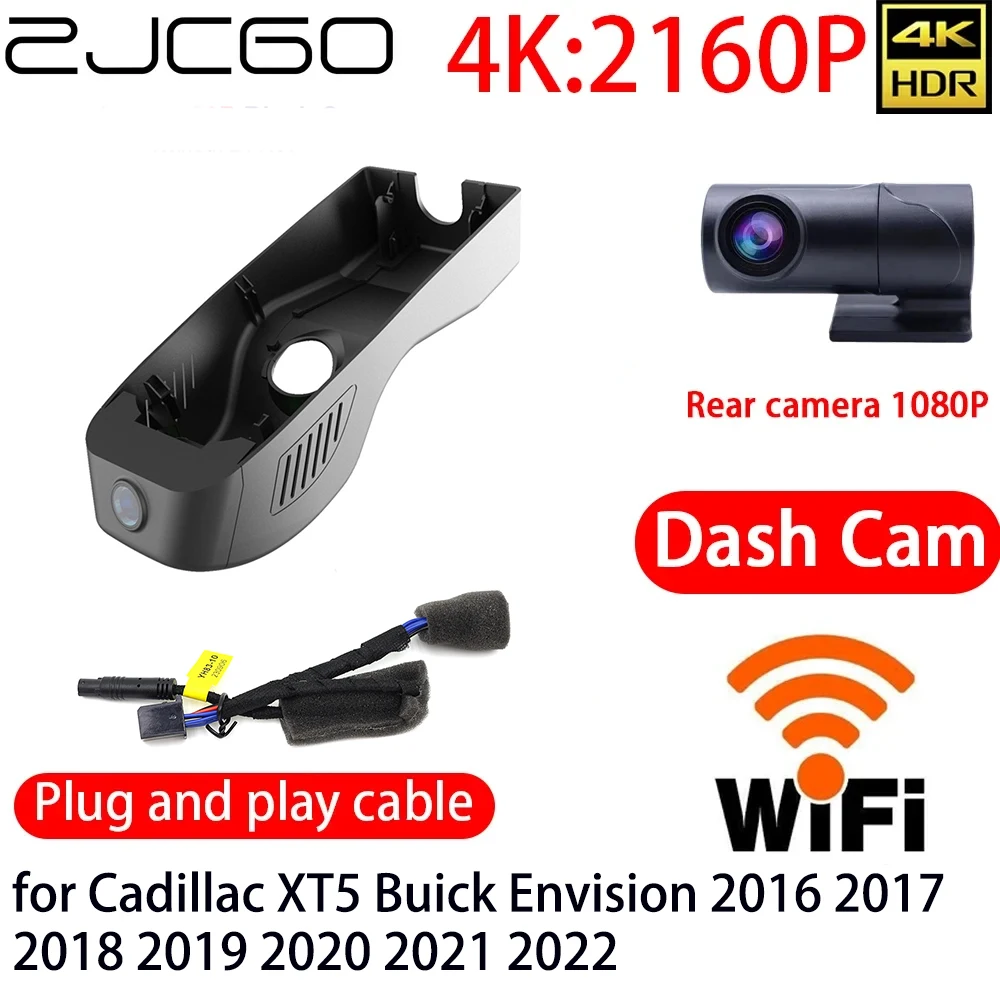 

ZJCGO 4K Car DVR Dash Cam Wifi Front Rear Camera 24h Monitor for Cadillac XT5 Buick Envision 2016 2017 2018 2019 2020 2021 2022