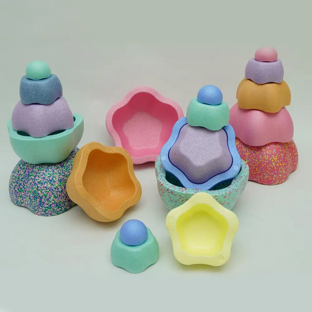 Flower Stepping Stones for Kids Non-Slip Balance River Stone Creative Stacking Toys Indoor Outdoor Obstacle Course view 6