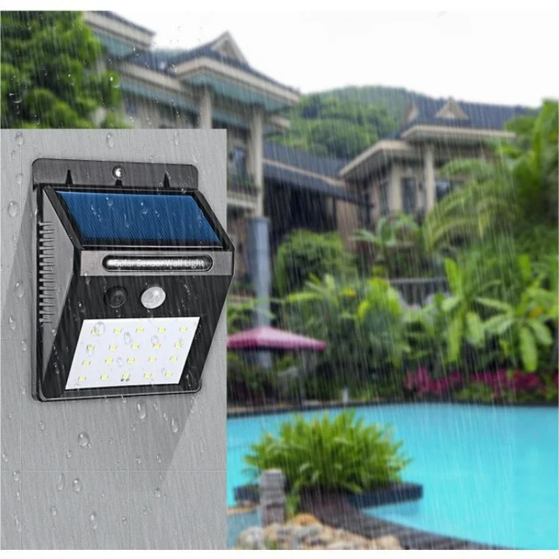 Luz con sensor LED solar, lámpara de pared impermeable para patio de puerta exterior, luz con sensor de patio ultrabrillante para el hogar de alta potencia