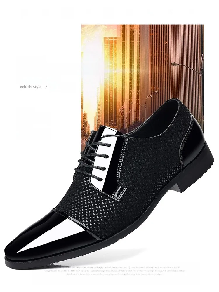

Genuine Soft Leather oes Busin Formal Men's Pointed Toe Large Head oes Spring Autumn Lace-Up Casual Sle Briti Size