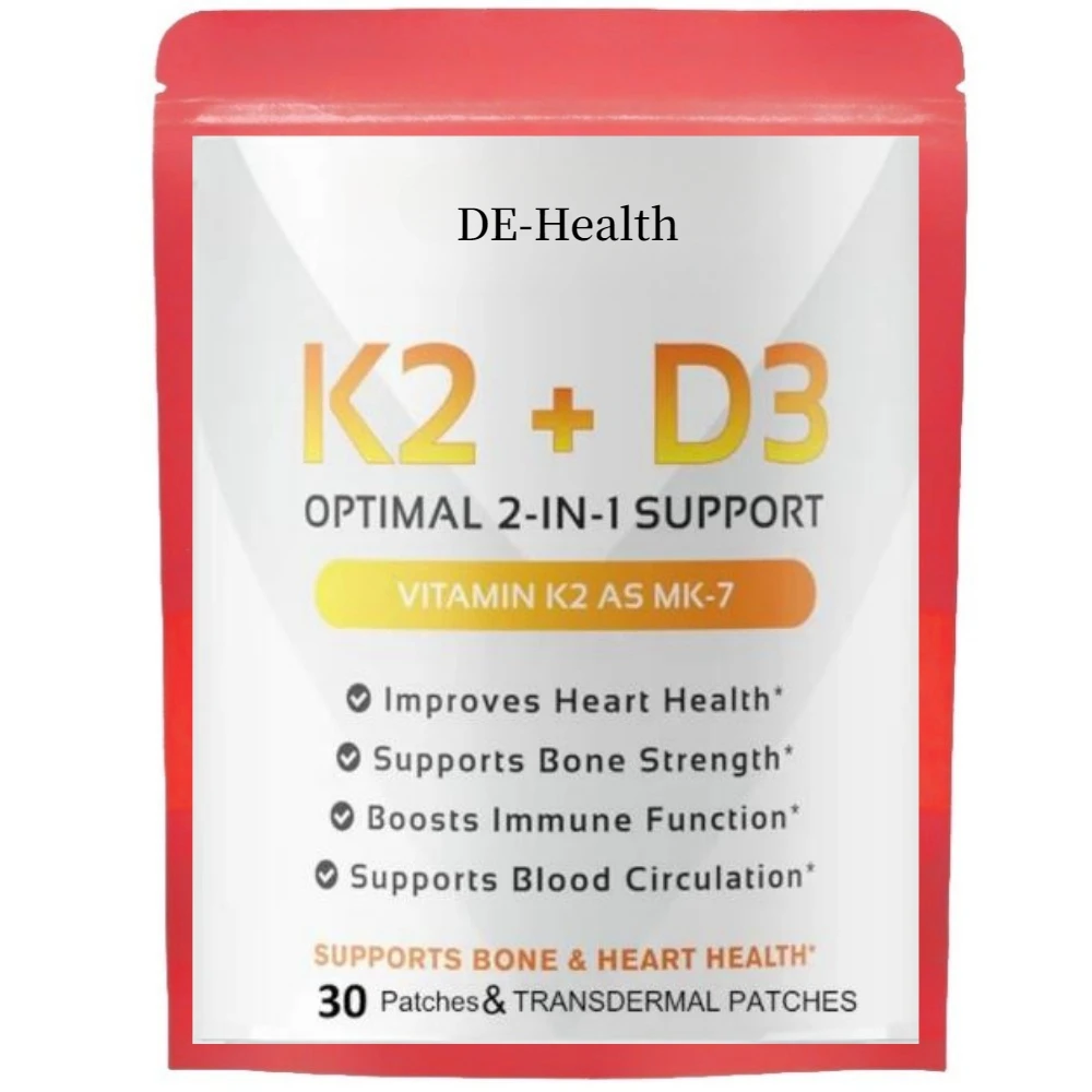 Vitamin K2 (MK7) with D3 Transdermal Patches Premium Immune, Heart & Bone Health 30 Patches