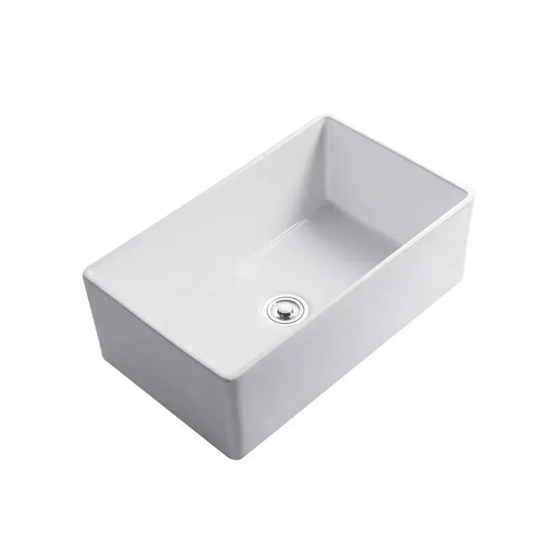 

Popular Farmhouse Sink Deep Single Bowl White Ceramic Porcelain Fireclay Apron Front Kitchen Sink
