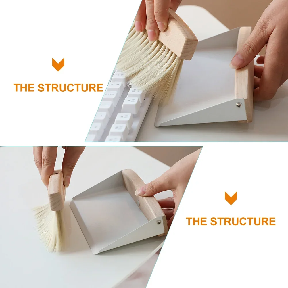 مُنظف نوافذ مجموعة فرشاة السيارات الصغيرة الخشب مقلاة معدنية صغيرة طاولة طبيعية فرشاة يدوية كنس المنزل المطبخ فرش الطلاء ل