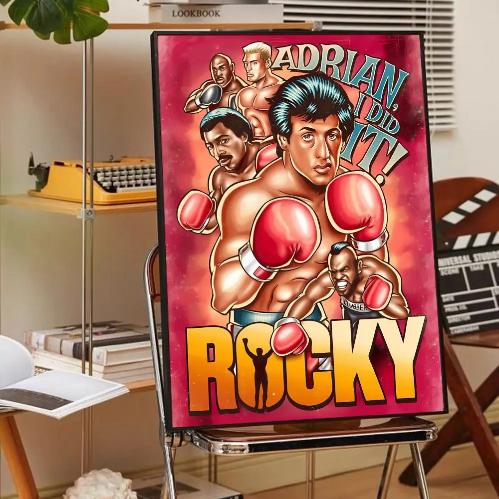 R-Rocky klasyczny film dobrej jakości wydruki i plakaty białe naklejki DIY do pokoju Bar Cafe sztuka estetyczna malowanie ścian