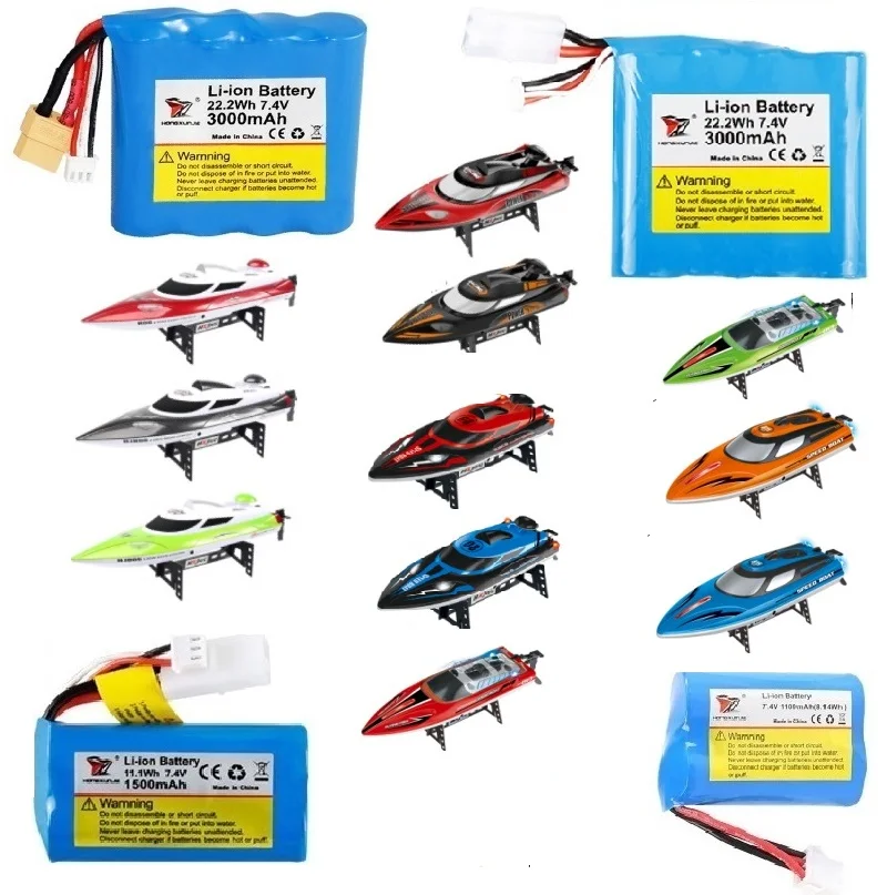 original 7.4V 1500mAh/3000mAh battery/7.4V USB for HJ806 HJ806B HJ808 HJ813 HJ815 HJ809 HJ810 HJ810B R/C Racing boat spare part