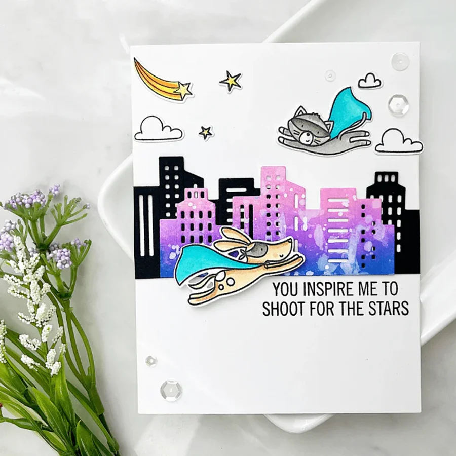 Metalowe matryce do wycinania Lucky Goddess Cityscape Diy Scrapbooking Album fotograficzny Dekoracyjne wytłaczanie kart papierowych Rzemiosło