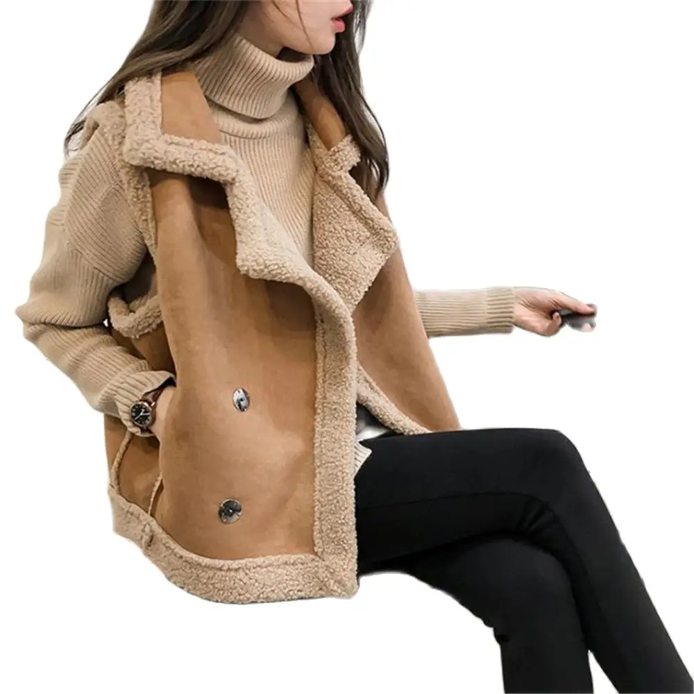 Winter Gilet Autumn Waistcoat Thick Sleeveless Jacket Warm Hot Sale Loose Vest Suede Coat Female Suede Overcoat Outerwear M-4xl