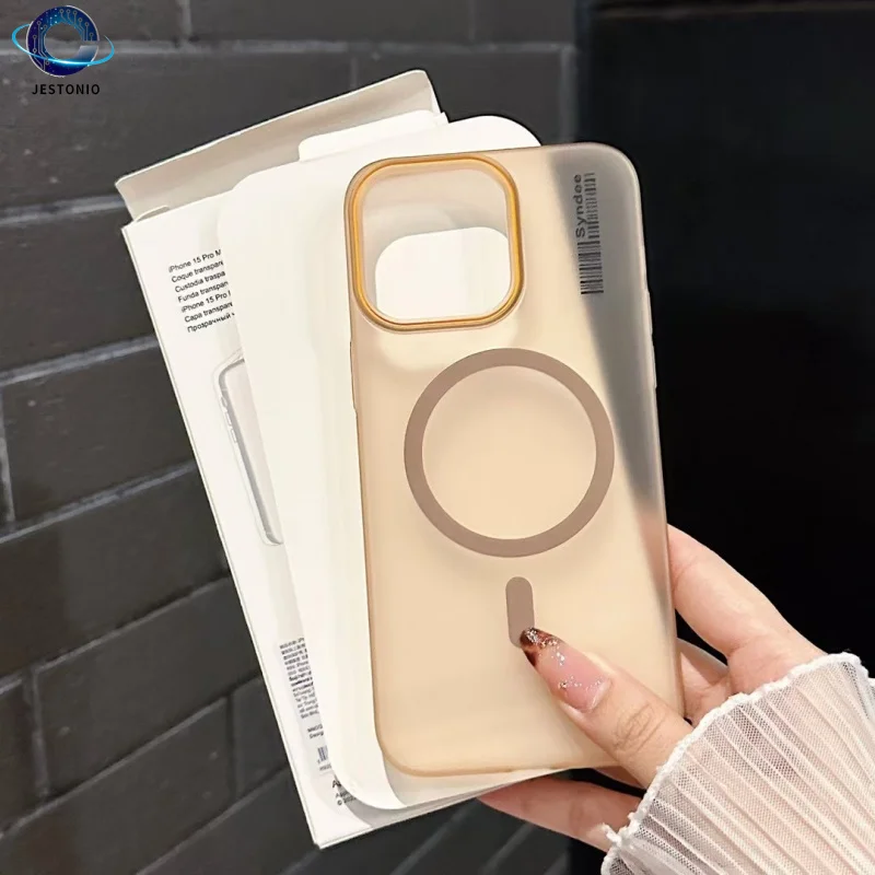 

Magnetic Matte Bumper For Magsafe Case For iPhone 16 Pro Max 15 14 Plus 13 12 11 Ultra Thin Translucent Shockproof Hard PC Cover