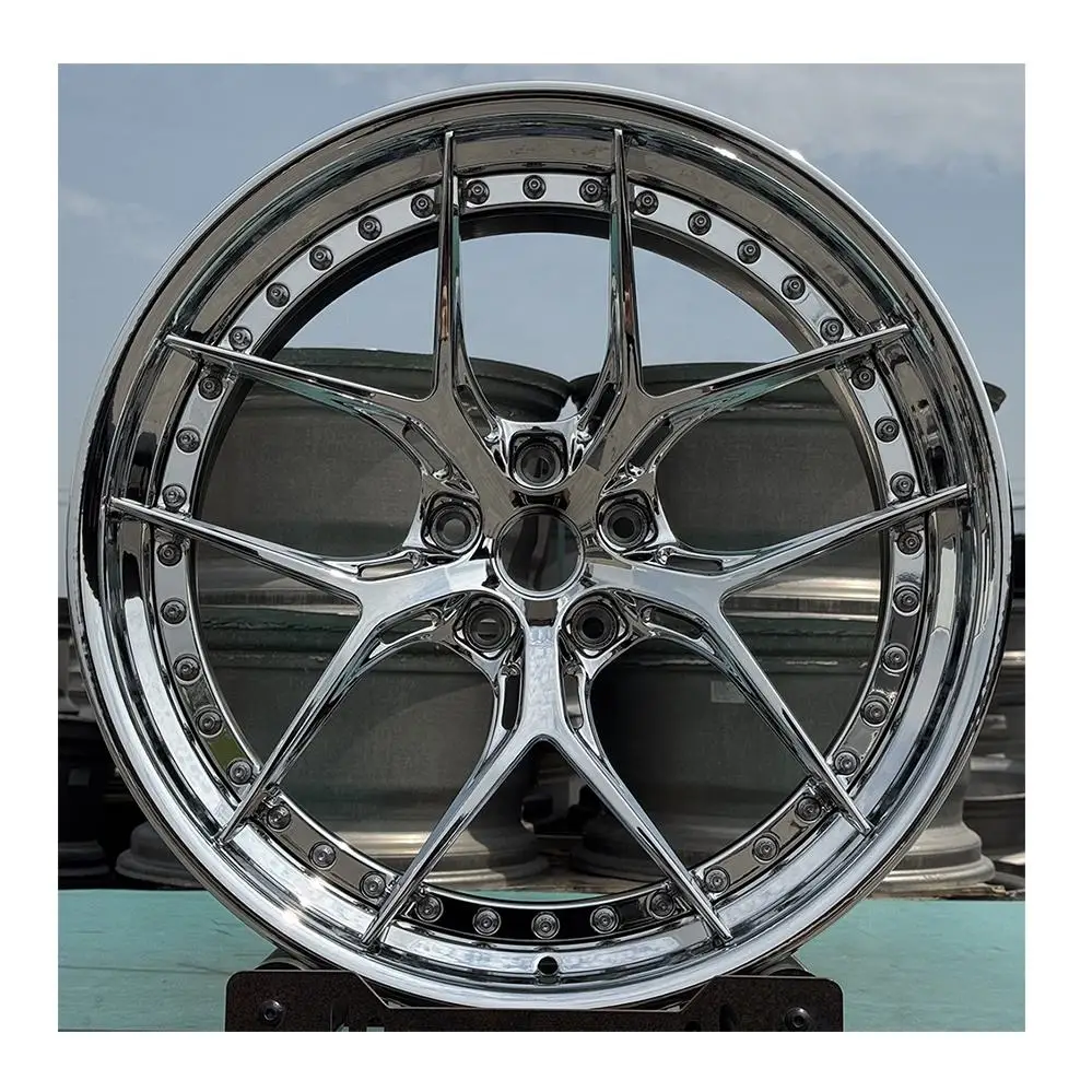 Factory Hot Sale 18 19 20 21 22 Inch 2-piece Forged Racing Car Wheel Custom Chrome Alloy Wheel Rims for Porsche Lamborghini