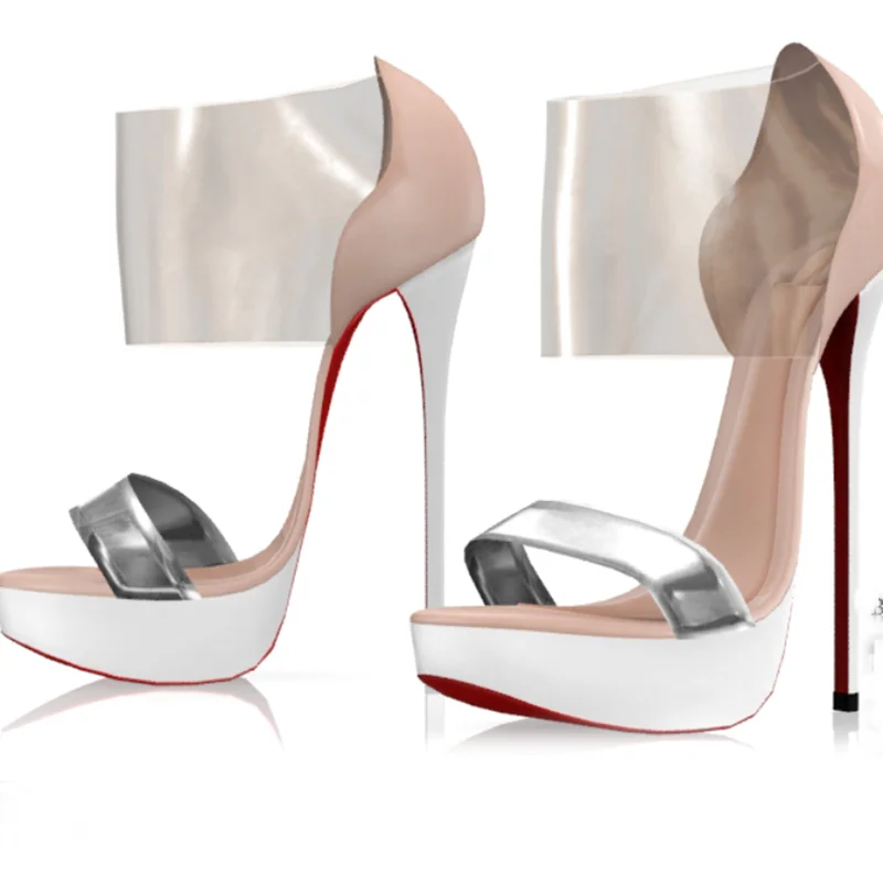 Clear PVC Hollow Platform Sandals Thin High Heel Peep Toe Fashion Sexy Cool 2026 Summer Big Size Woman Shoes Zapatillas Mujer