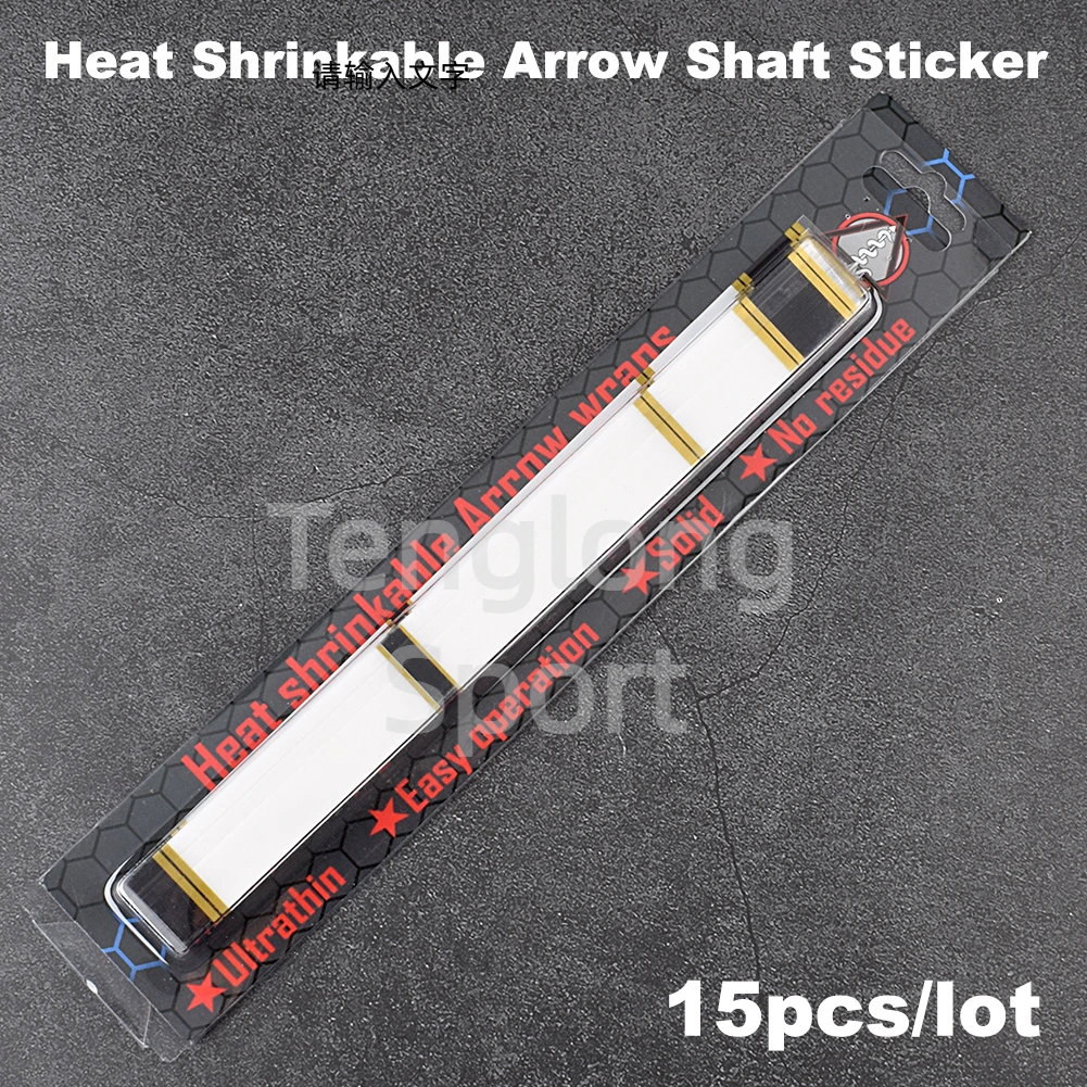 15pcs Arrow Wraps Heat Shrink Adhesive Carbon Shaft Wraps Sticker, Suitable for 4.2mm Sp300-600 Carbon Arrow Shaft