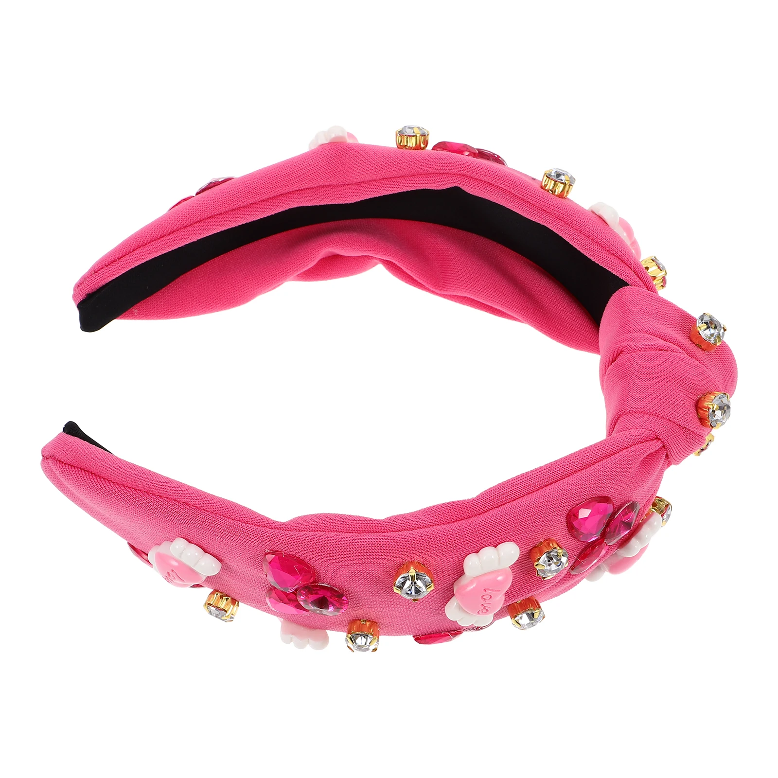 

Valentines Day Headb Pink Knot Heart Rhinestone Embellished Letter Decorations Sweet Design Hair Valentine Celebrations Cute