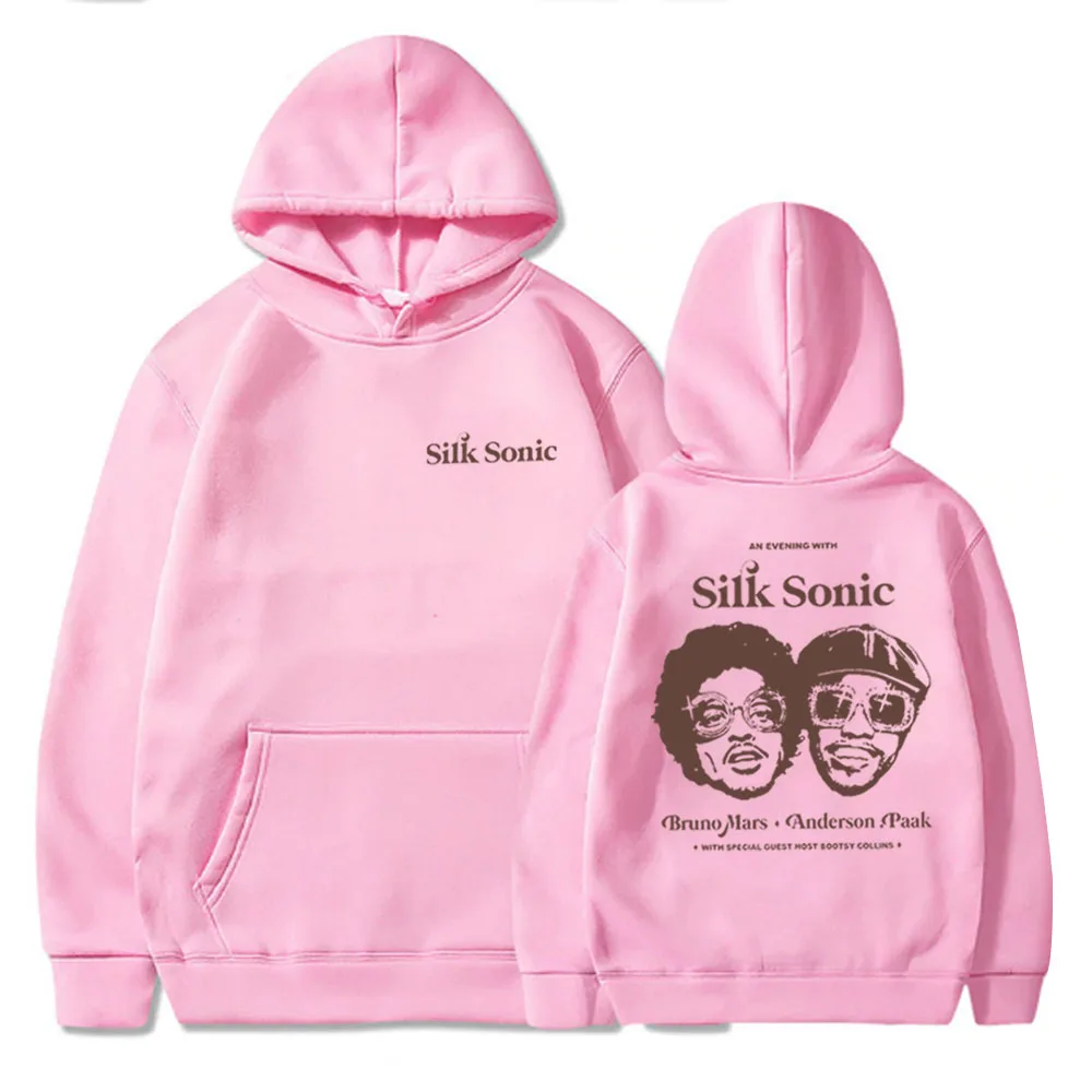 Bruno Mars Silk Sonic Hoodie Bruno Mar Fan Gift Unisex Harajuku Oversized Trendy Loose Classic Simple Long Sleeve Sweatshirts