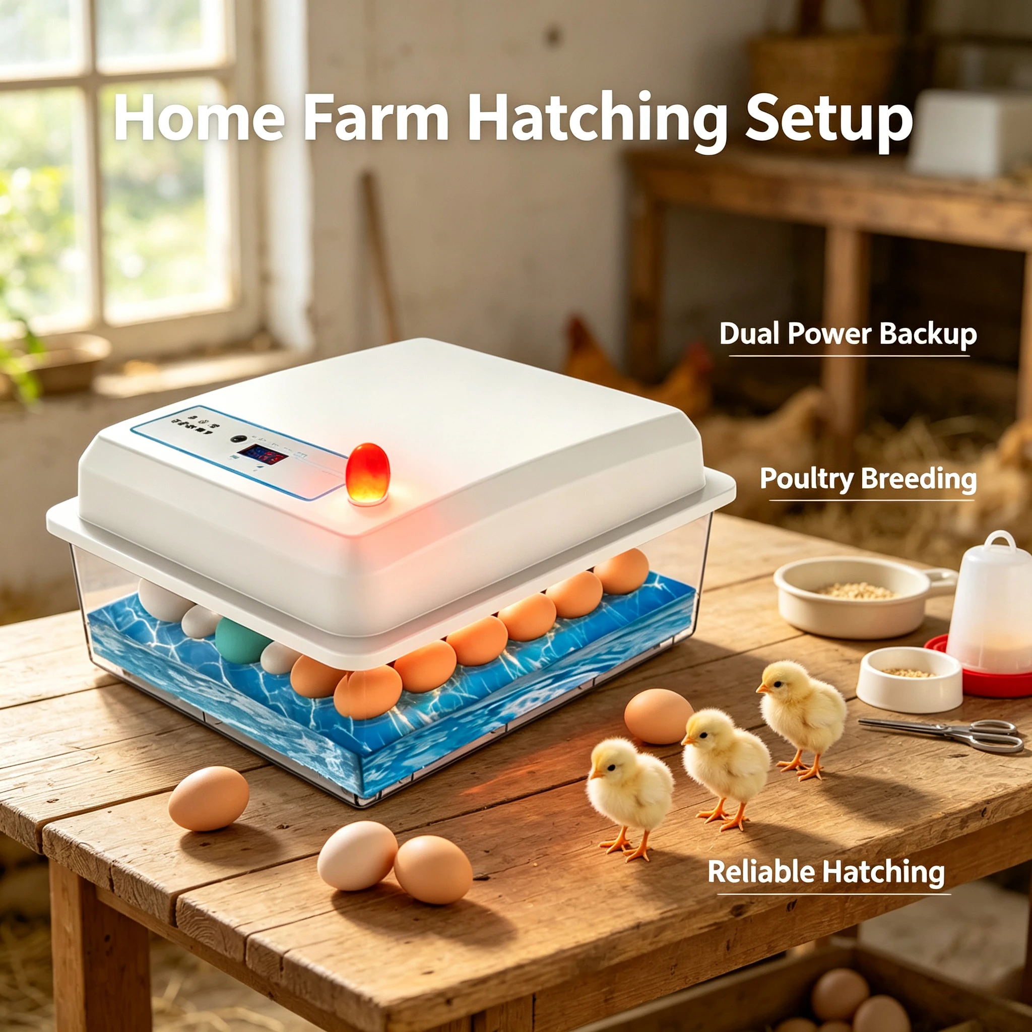 20 Egg Incubator Set Automatic Household Incubator with Water Bed Farm Chicken Goose Duck Bird Egg