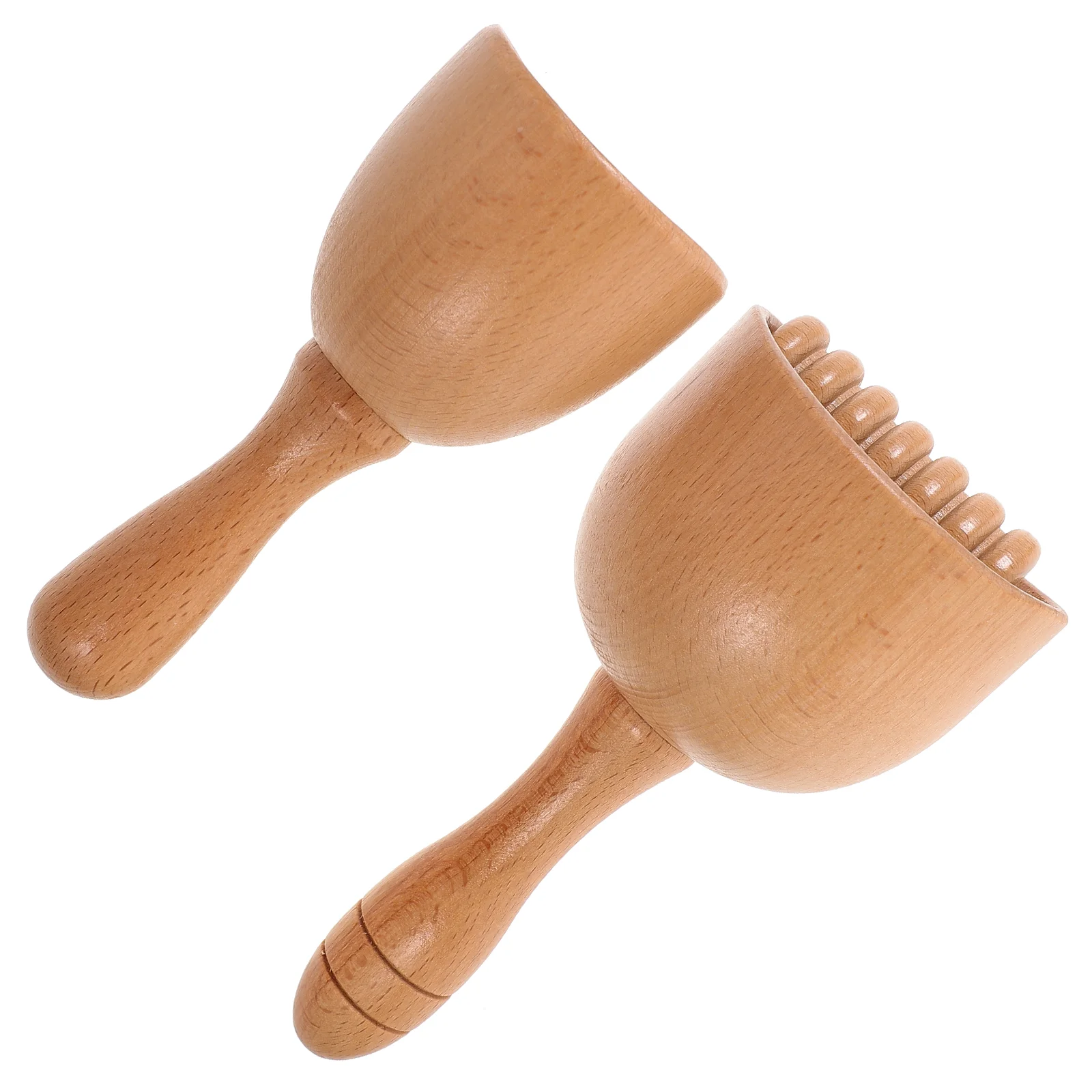 Massage Scraper Massager Handheld Cup Body Light Brown Wooden Roller For Muscle