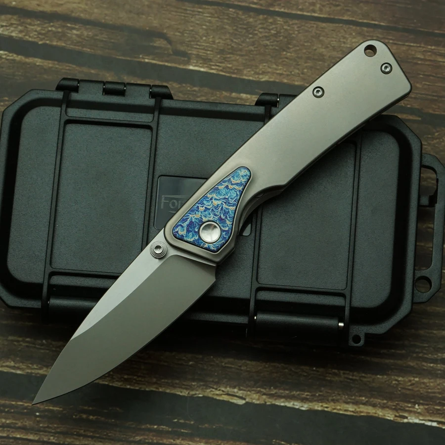 2026 New Rattlesnake Mini F03 Real M390 Steel Titanium Handle Folding Knife Outdoor Camping Survival Pocket EDC Tool
