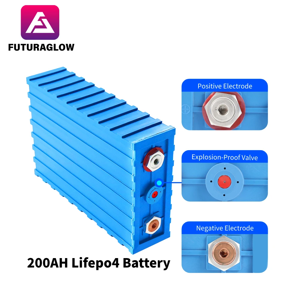 EU STOCK 200Ah Lifepo4 3.2V Battery 6000+ Cycles Rechargeable Lithium-ion Battery DIY 12V 24V 48V For RV Wheelchair Golf Cart EV