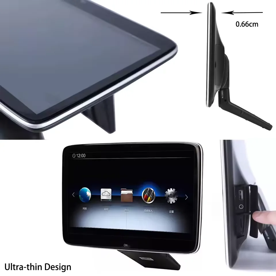 

11,6-дюймовый автомобильный монитор на подголовнике Android 12.0 для Benz с Wi-Fi видео ТВ, развлекательная система на заднем сиденье