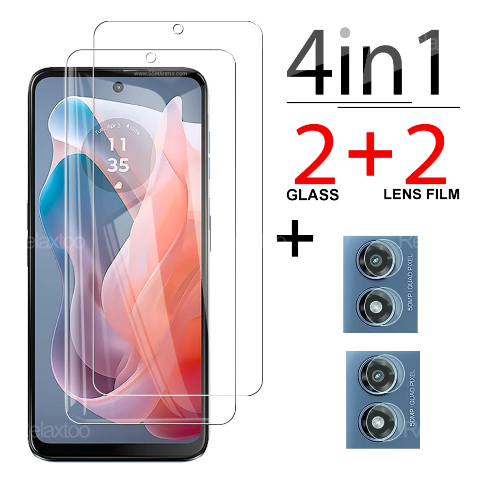 4in1 Full Cover Protector Film For Motorola Moto G Play 2024 5G Tempered Glass Camera Lens For Motorola MotoG Play Moto GPlay 24