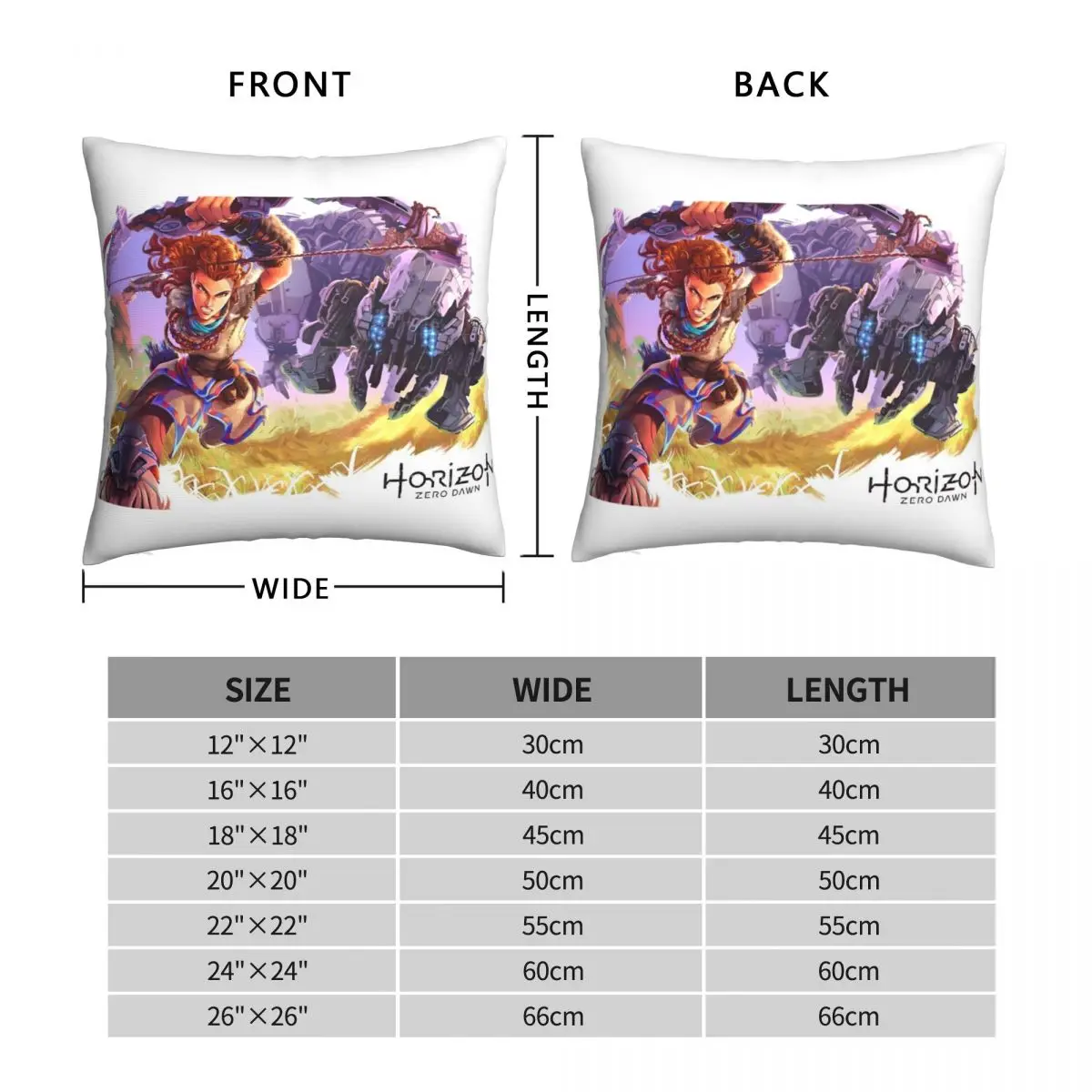 Horizon Zero Dawn Square Pillowcase Polyester Linen Velvet Pattern Zip Decor Home Cushion Cover 18